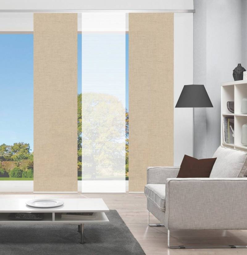 Vision S Schiebegardine PIVE 3er SET (3 St), Paneelwagen, halbtransparent, Schiebevorhang Digidruck 3er Set PIVE von Vision S