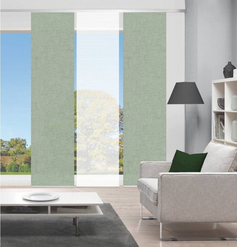 Vision S Schiebegardine PIVE 3er SET (3 St), Paneelwagen, halbtransparent, Schiebevorhang Digidruck 3er Set PIVE von Vision S