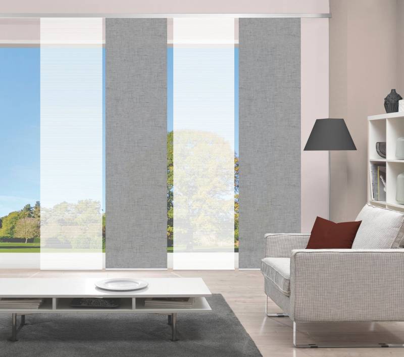 Vision S Schiebegardine PIVE 4er SET (4 St), Paneelwagen, halbtransparent, Schiebevorhang Digidruck 4er Set PIVE von Vision S