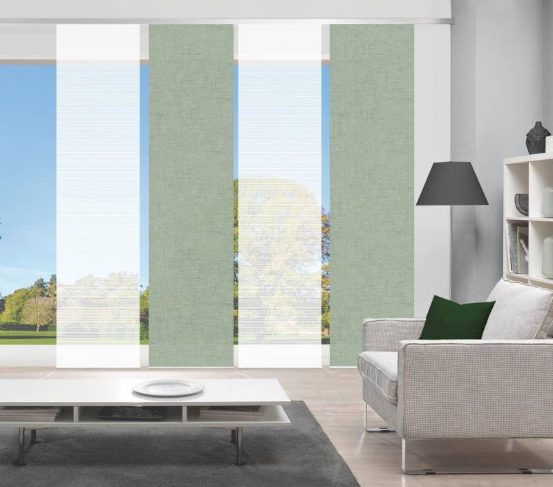 Vision S Schiebegardine PIVE 4er SET (4 St), Paneelwagen, halbtransparent, Schiebevorhang Digidruck 4er Set PIVE von Vision S