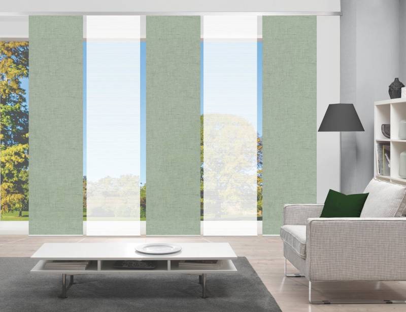 Vision S Schiebegardine PIVE 5er SET (5 St), Paneelwagen, halbtransparent, Schiebevorhang Digidruck 5er Set PIVE von Vision S