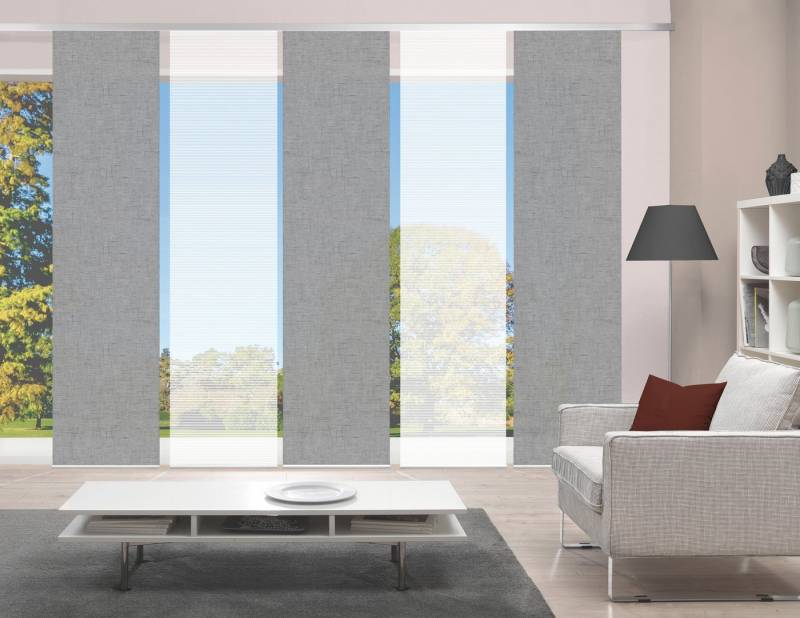 Vision S Schiebegardine PIVE 5er SET (5 St), Paneelwagen, halbtransparent, Schiebevorhang Digidruck 5er Set PIVE von Vision S