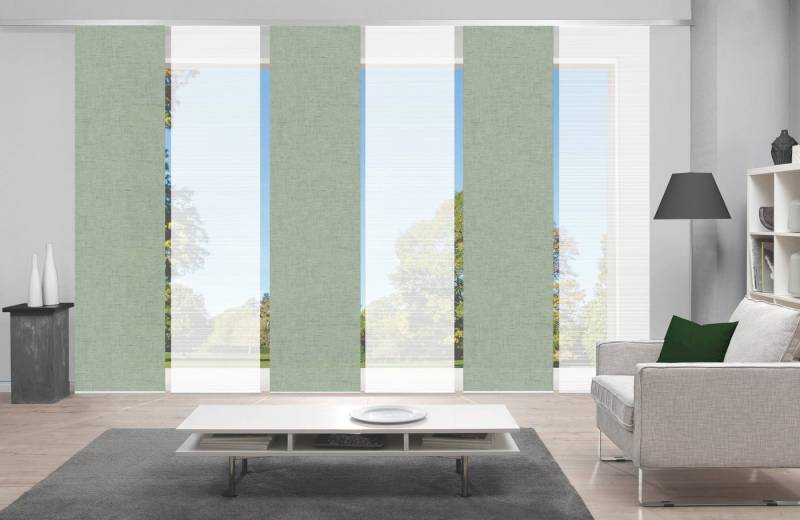 Vision S Schiebegardine PIVE 6er SET (6 St), Paneelwagen, halbtransparent, Schiebevorhang Digidruck 6er Set PIVE von Vision S