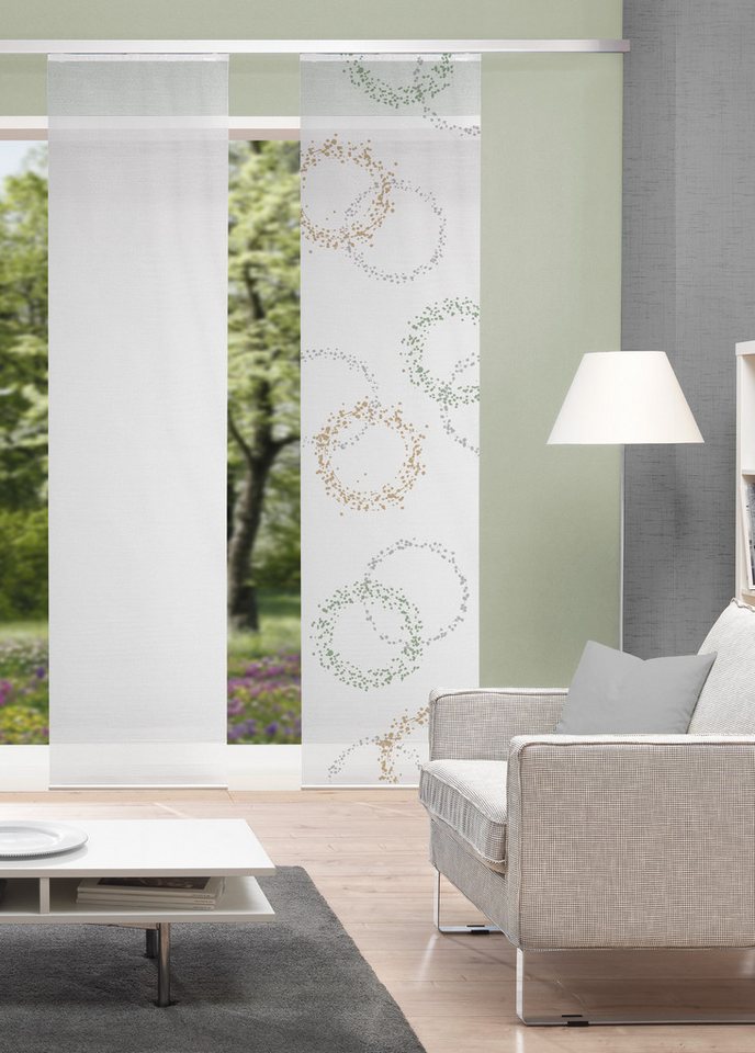 Vision S Schiebegardine Vision S Schiebevorhang Bambusoptik Digitaldruck Ainur 260x60 cm Salb, (1 St), Kunstfaser, 1x Schiebewand inkl. Paneelwagen und Klemmleiste Salbei von Vision S