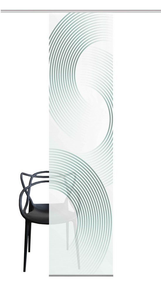 Vision S Schiebegardine Vision S Schiebevorhang Bambusoptik Digitaldruck Bexon 260x60 cm Petr (1 St), Kunstfaser, 1x Schiebewand inkl. Paneelwagen und Klemmleiste Petrol von Vision S