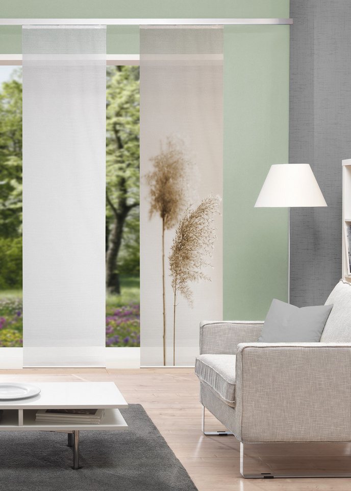 Vision S Schiebegardine Vision S Schiebevorhang Bambusoptik Digitaldruck Irlos 260x60 cm Sand (1 St), Kunstfaser, 1x Schiebewand inkl. Paneelwagen und Klemmleiste Sand von Vision S