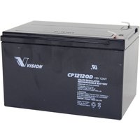 Gebraucht] Vision Akkus Cp12120 d Cp12120 d Bleiakku 12 v 12 Ah Blei Vlies Flachstecker B-Ware von Vision