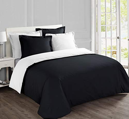 Vision – Bettbezug wendbar, 100% Baumwolle, schwarz/weiß, 200 x 200 cm von VISION