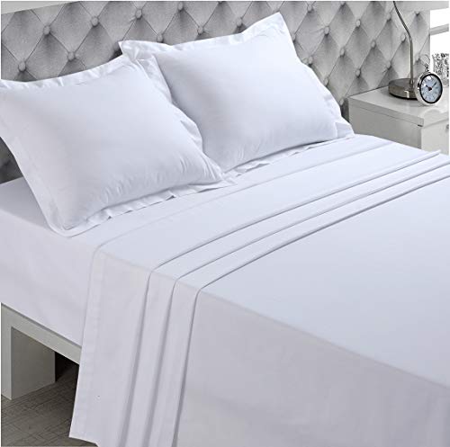 VISION - Bettlaken, 180 x 290 cm, Farbe: Weiß, 100% Baumwolle, 57 Fäden/cm² von VISION