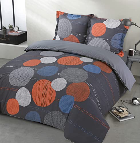 Vision - Bettwäsche Fuzzy – Bettbezug 200 x 200 cm mit 2 Kissenbezügen für Doppelbett – 100 % Baumwolle von VISION