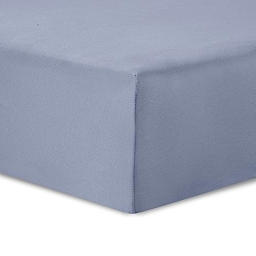 Vision - Jersey-Spannbetttuch – 160 x 200 cm – Farbe: Grau – 100 % Baumwoll-Jersey – Rundumgummizug – 30 cm Spannhöhe von VISION