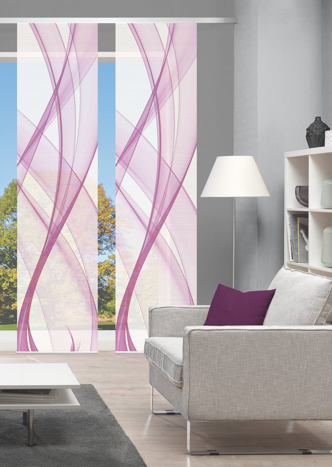 Vision Schiebegardine PACOLIA (2 St), Paneelwagen, halbtransparent, SET,SCHIEBEVORHANG,BAMBUS,DIGITALDRUCK von Vision