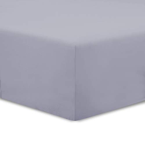 VISION - Spannbettlaken, 140 x 190 cm, Farbe: Grau, 100% Baumwolle: 57 Fäden/cm², 4 elastische Ecken von VISION