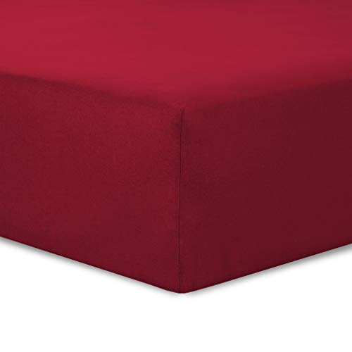 VISION - Spannbettlaken 140x190cm - Rot - 100% Baumwolle von VISION