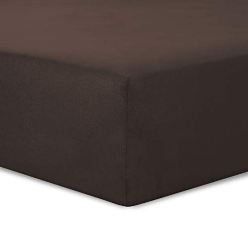 VISION - Spannbettlaken 180x200cm - Chokoladenbraun - 100% Baumwolle von VISION