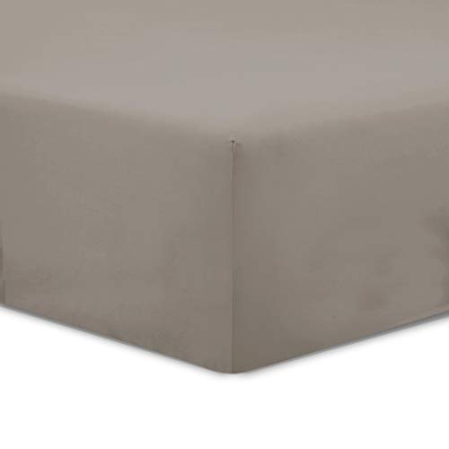 Vision - Spannbettlaken 180x200cm - Taupe - 100% Baumwolle von VISION