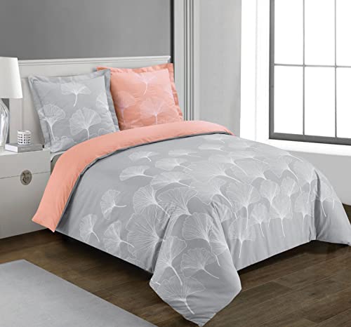 VISION - parure housse de couette Ginko Grey - housse de couette 260x240cm Avec 2 taies assorties 65x65cm - 100% Coton von VISION