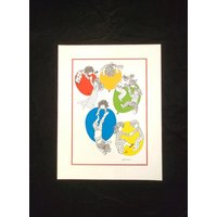 Julie Corsover Kinderdrucke "Balloon Magic" - Vintage 1977 Ungerahmt Brandneu von VisionaryWhimsy