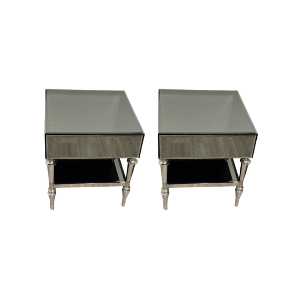 Paar Spiegelglas Nachttische, Visionnaire Paar Spiegelglas Nachttische, Visionnaire von Visionnaire