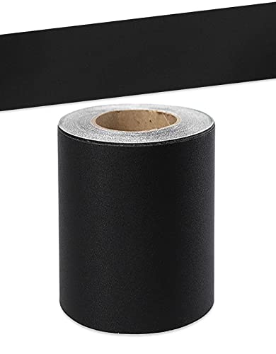 VisitRyl Tapetenbordüre selbstklebend PVC Sockelleiste Dekorative Bordüre Selbstklebende Home Bordüre Küche Tapetenbordüre selbstklebend für Badezimmer Wohnzimmer Schwarz matt 5cm X 500cm von VisitRyl