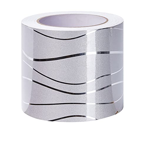 VisitRyl TapetenbordüRe Selbstklebend Vinyl Sockelleiste Dekorative BordüRe Selbstklebende Home BordüRe KüChe TapetenbordüRe Selbstklebend FüR Badezimmer Wohnzimmer Silberne Welle 20cm X 500cm VisitRyl TapetenbordüRe Selbstklebend Vinyl Sockelleiste Dekorative BordüRe Selbstklebende Home BordüRe KüChe TapetenbordüRe Selbstklebend FüR Badezimmer Wohnzimmer Silberne Welle 20cm X 500cm von VisitRyl