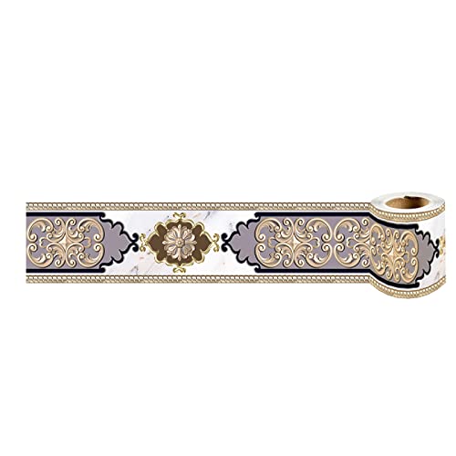 VisitRyl Tapetenbordüre selbstklebend 16-Gold10cm x 240cm zum Aufkleben für Wohnzimmer Küche Badezimmer Abnehmbare Wasserdicht Bodenleiste PVC Dekorative Bordüre von VisitRyl