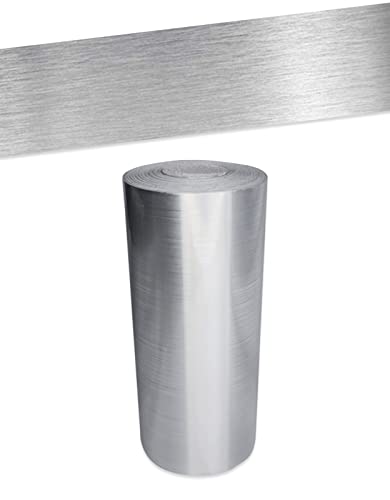 Wandbordüre, selbstklebend, wasserdicht, aus PVC, Sockelleiste, selbstklebend, für Küche und Badezimmer, Wanddekoration, gebürstetes Silber, 10 cm x 500 cm Wandbordüre, selbstklebend, wasserdicht, aus PVC, Sockelleiste, selbstklebend, für Küche und Badezimmer, Wanddekoration, gebürstetes Silber, 10 cm x 500 cm von VisitRyl
