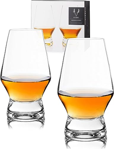 Viski 4290 Scotch-Gläser mit Fuß, bleifrei, hochwertiges kristallklares Glas, klassische Whiskygläser, Scotch-Glas-Geschenkset, 237 ml von Viski