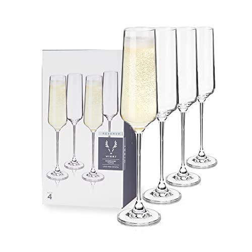 Viski Champagnergläser aus Kristall, europäische Handwerkskunst, Sektgläser-Set mit 113-170 ml, Stiel, Sektgläser, für Hochzeit oder Jahrestag und besondere Anlässe, Geschenkideen von Viski