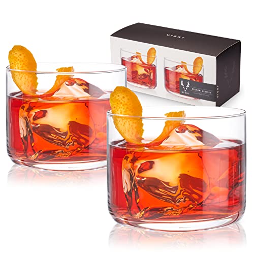 Viski Crystal Negroni-Tumblers, 2er-Set, bleifreies Premium-Kristallglas, Stylische Lowball-Cocktailgläser, Cocktailgläser-Geschenkset, 8 Unzen (237 ml) von Viski