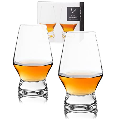 Viski Scotch-Gläser aus Kristallglas mit Fuß, 2er-Set, bleifreies Premium-Kristallglas, klassische Whiskygläser, Scotch-Gläser-Geschenkset, 8 Unzen (237 ml) von Viski