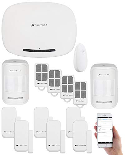 VisorTech Alarmanlage mit Sirene: 14-teilige GSM-Alarmanlage mit App, Funk- & Handynetz-Anbindung (Wohnmobil 12V, Sirenen mit Bewegungsmelder, Wohnwagen) von VisorTech