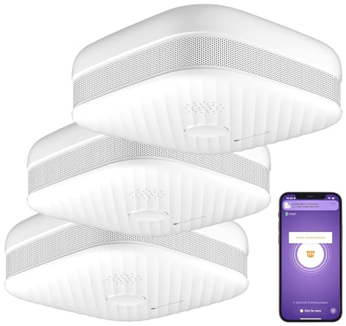 VisorTech Smart Rauchmelder: 3er-Set WLAN-Rauch- & Hitzemelder mit weltweiter App-Benachrichtigung (Rauchmelder mit Benachrichtigung, App, Alarmanlage) von VisorTech