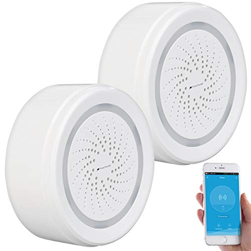 VisorTech Elesion Sirene: 2er-Set Alarm-Sirene mit WLAN & App, komp. zu Alexa & Google Assistant (Netzwerk-Sirene, Funk-Alarm-Systeme, Fernbedienungen) von VisorTech