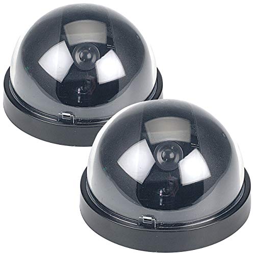 VisorTech Kamera-Dummys: 2er-Set Überwachungskamera-Attrappen Dome-Form (Überwachungskameras Attrappen, Einbruchschutz-Attrappe, Alarmanlage) von VisorTech