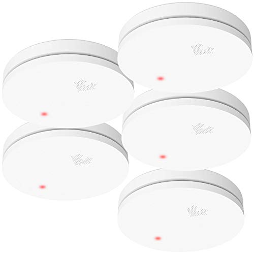 VisorTech Rauchmelder VDs 10 Jahre: 5er-Set fotoelektrische Slim-Rauchwarnmelder, 10-Jahres-Batterie (Rauchmelder Langzeitbatterieen, Rauchmelde-Sensor mit Alarm, Jahresbatterie) von VisorTech