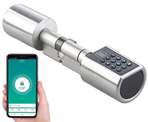 VisorTech Zahlenschloss Tür: Elektronischer Tür-Schließzylinder mit Zahlencode, Bluetooth & App (Schließzylinder Codeschloss, Schließzylinder Zahlenschloss, Elektronische Türschloss) von VisorTech