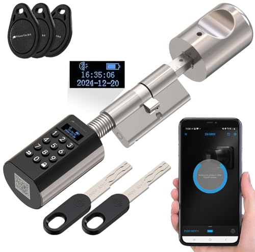 VisorTech Zahlenschloss: Elektronischer Tür-Schließzylinder mit Display, Code, Transponder, App (Tür-Schloß, Elektronisches Türschloss Haustür) VisorTech Zahlenschloss: Elektronischer Tür-Schließzylinder mit Display, Code, Transponder, App (Tür-Schloß, Elektronisches Türschloss Haustür) von VisorTech