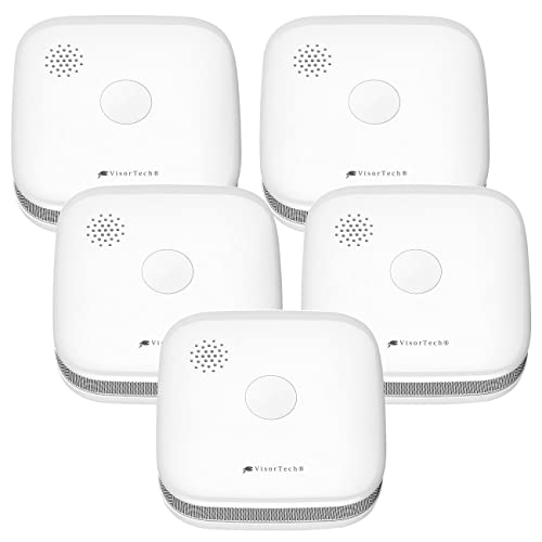 VisorTech Vernetzbarer Feuermelder: 5er-Set drahtlos vernetzbare Funk-Rauchwarnmelder, 5-Jahres-Batterie (Rauchmelder mit Funkverbindungen, Vernetzbarer Funk-Rauchmelder, Alarmanlage) von VisorTech