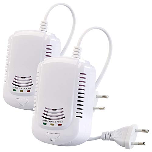 VisorTech Gas-Warnmelder: 2er-Set Multi-Gasmelder für haushaltsübliche Gase, mit 3 LEDs, 85 dB (Detectoren, Gaswarner, Auto Heizung) von VisorTech