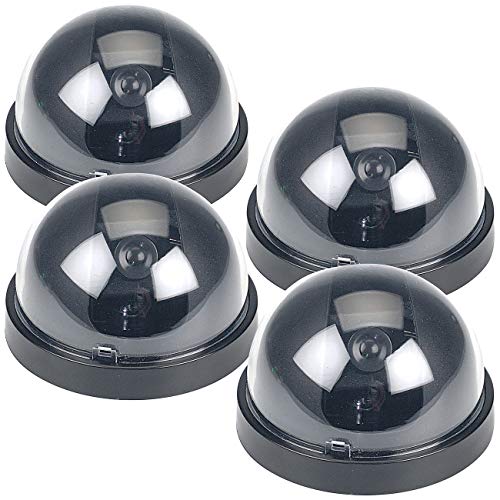 VisorTech Videokamera Dummy: 4er-Set Überwachungskamera-Attrappen Dome-Form (Dummy Aussenkamera, Videoüberwachungs-Attrappe, Überwachungskameras) von VisorTech
