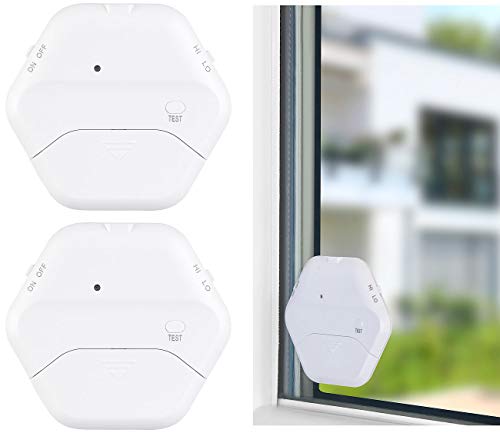 VisorTech Glasbruchsensor: 2er-Set extradünne Glasbruchmelder, 2 Stufen, 95 dB, 54 Monate (Einbruchsschutz, Glasbruch-Alarm, Alarmanlage) von VisorTech