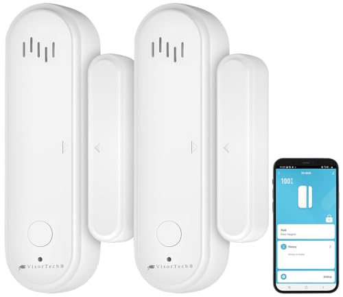 VisorTech Hausalarm: 2er-Set 2in1-WLAN-Tür- und Fensteralarme, Sirene, App, Sprachsteuerung (WLAN-Türsensor mit Sirene, Fenster-Tür-Alarm mit, Alarmanlage) von VisorTech