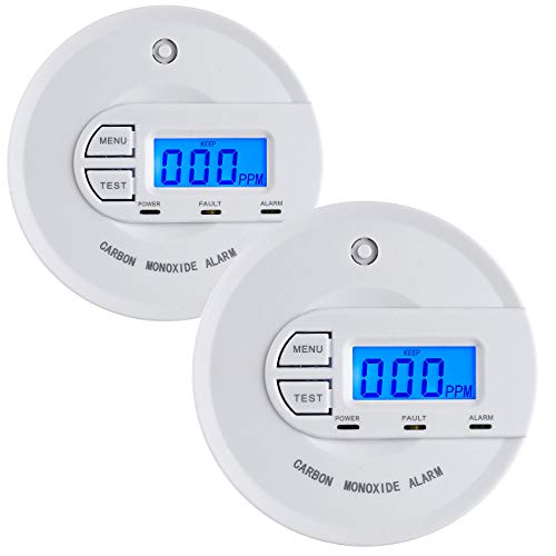 VisorTech Kohlenmonoxidwarner: 2er-Set Kohlenmonoxid-Melder, 10-Jahres-Sensor, Display, EN 50291 (CO Warnmelder, Kohlenmonoxid Alarme, Statusanzeige) von VisorTech