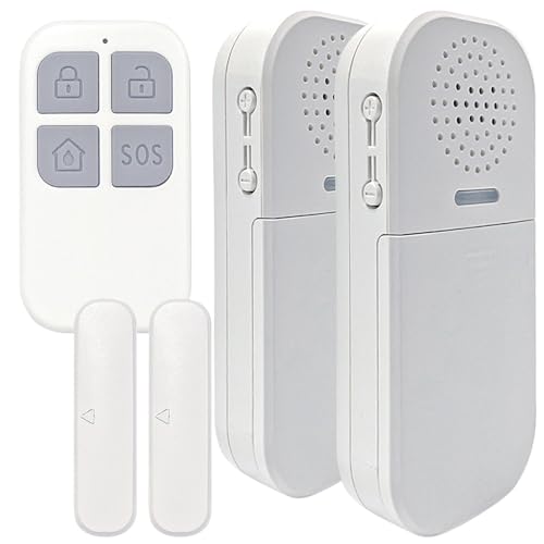 VisorTech Fenster Alarm: Mini-Alarmanlage & Türklingel mit 2 Fenster-/Tür-Sensoren, 130 dB (Fensteralarm mit Fernbedienung, Minialarm, Magnete) von VisorTech