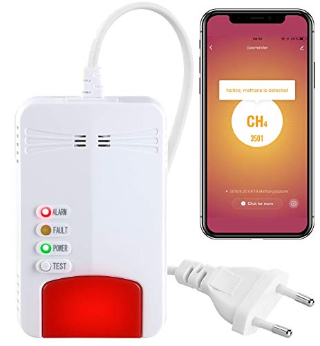 VisorTech Gasmelder Erdgas WLAN: Smarter Multi-Gasmelder für haushaltsübliche Gase, WLAN & App, 85 dB (Gasmelder Smart Home, Gaswarngerät, Netzteil Tester) von VisorTech