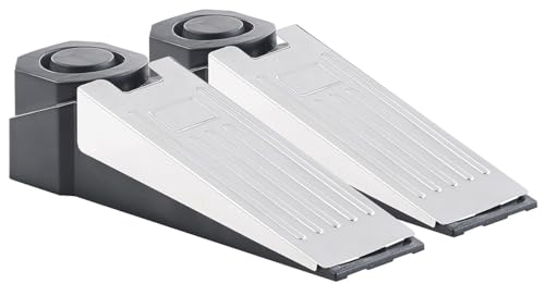 VisorTech Alarmkeil: 2er-Set elektronische 2in1-Türstopper mit Alarm (Türstopper-Alarmanlage, Alarmanlage Kellertür) von VisorTech