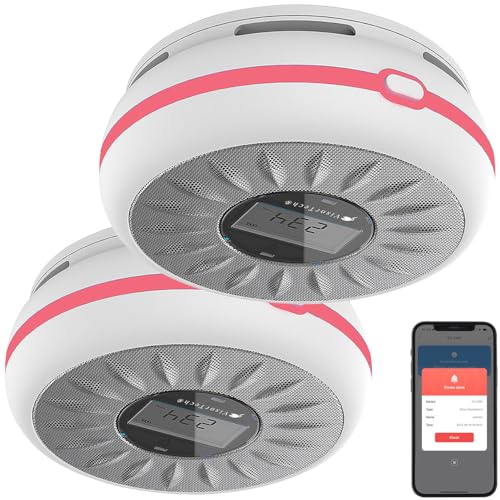 VisorTech Rauchwarnmelder 10 Jahre: 2er-Set smarte 2in1-WLAN-Rauchwarn- & CO-Melder, 10-Jahres-Batterie (Kohlenmonoxid-Detektor-Alarme, Kohlenmonoxid-Melder 10 Jahre, Gasmelder) von VisorTech
