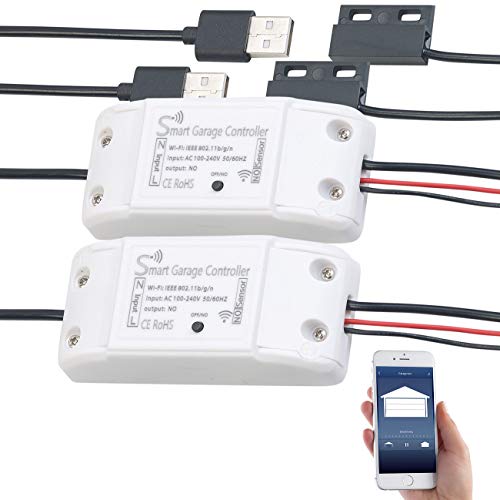 VisorTech WLAN-Schalter Garagentor: 2er-Set WLAN-Garagentor-Steuerungen mit App, komp. mit Siri & GA (Garagentor WLAN-Modul, Garagentor WLAN nachrüsten) von VisorTech
