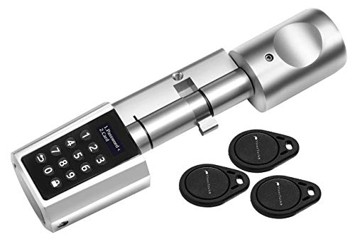 VisorTech WLAN Schließzylinder: Elektronischer Tür-Schließzylinder mit App, Transponder & Zahlencode (Türschloss WLAN, Elektronische Türschlösser, Code Internet ändern) von VisorTech